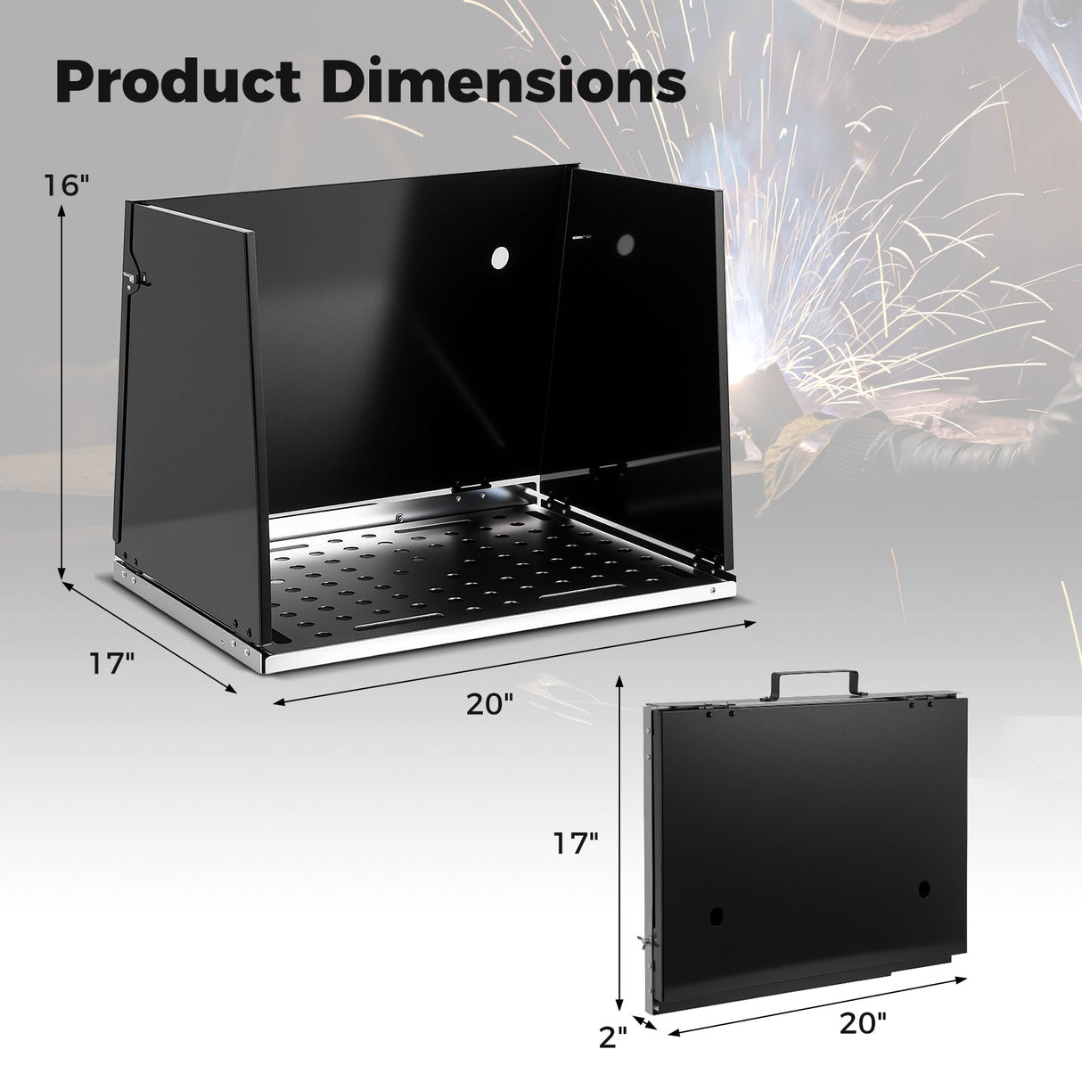 Folding Welding Table Accessories for Workbench Desktop with Perforated Panel