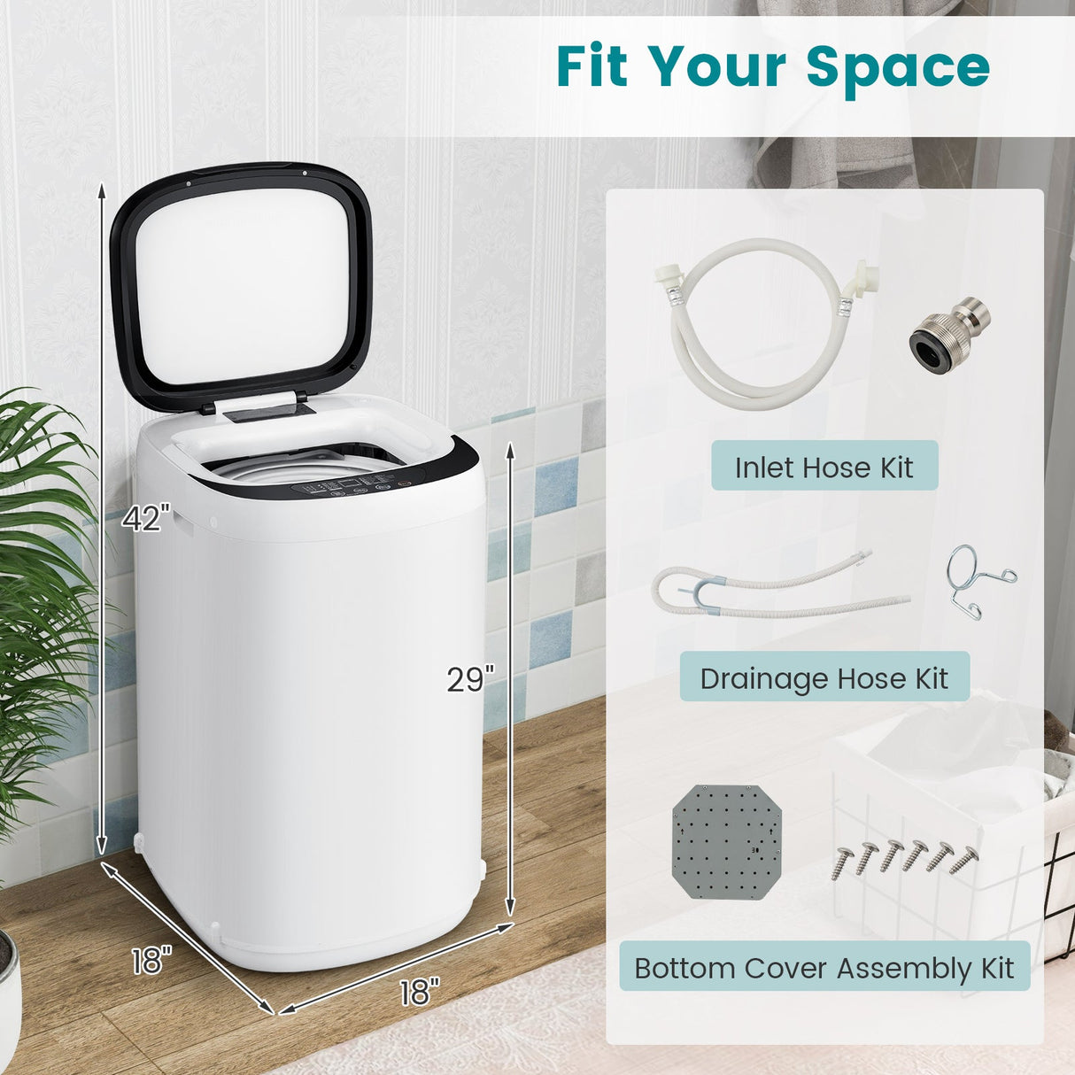 Lavadora completamente automática de 3.5 kg con 10 programas de lavado