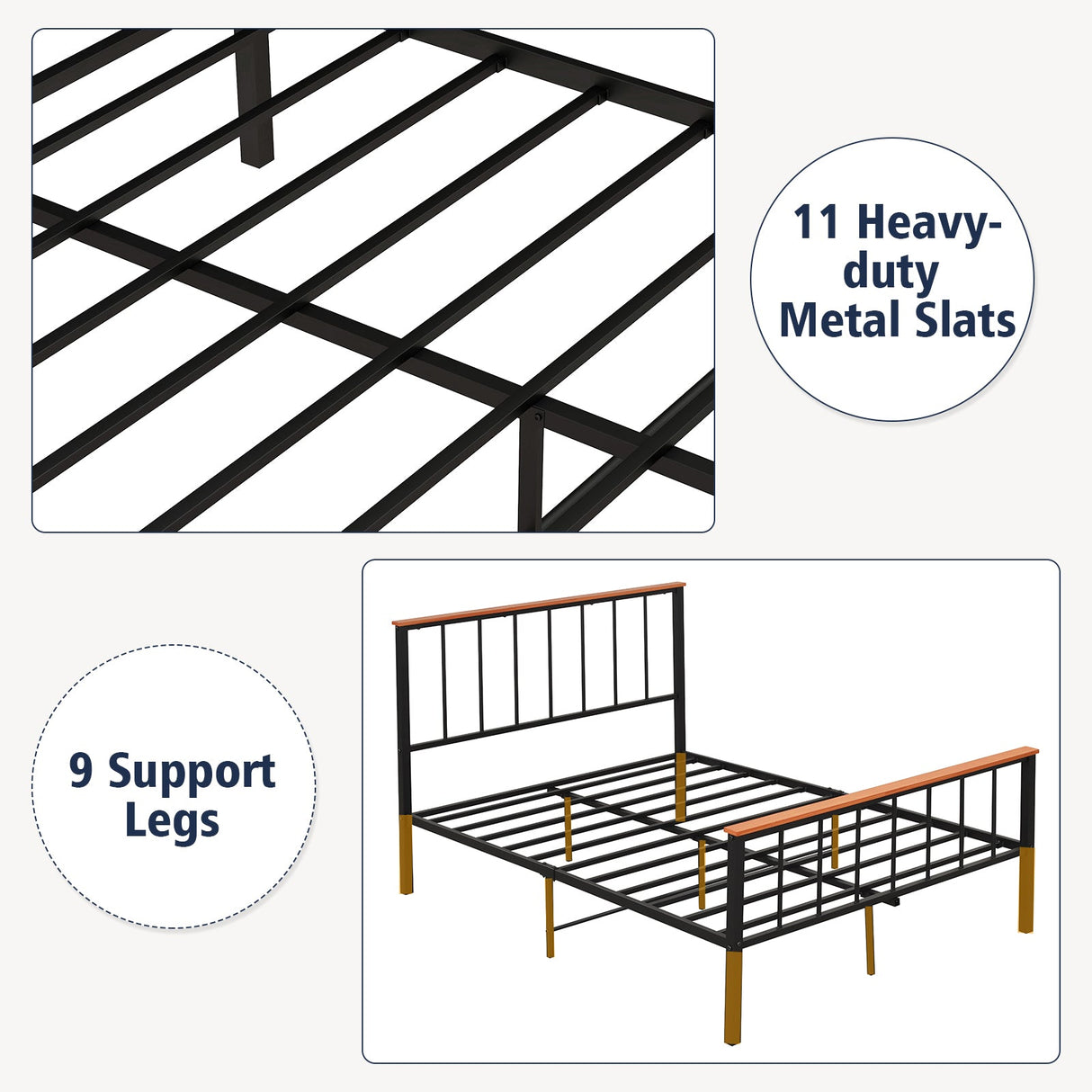 Estructura de cama con cabecera y piecera