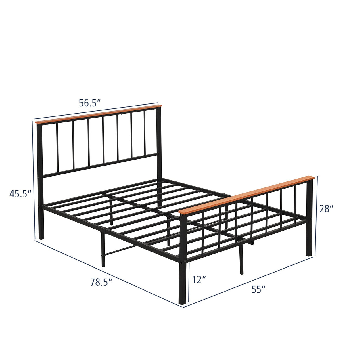 Estructura de cama con cabecera y piecera