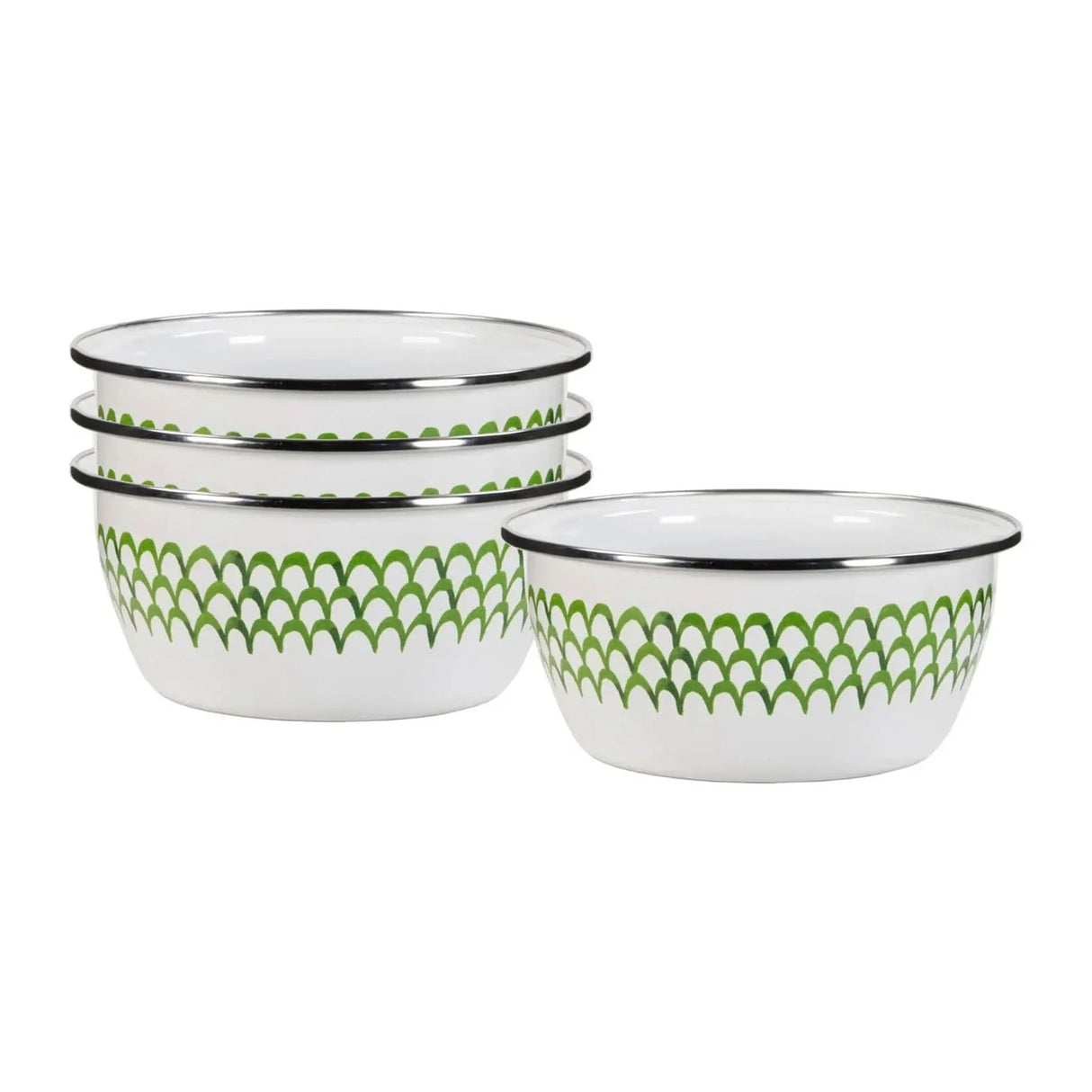 Golden Rabbit Enamelware Salad Bowls - Set of 4