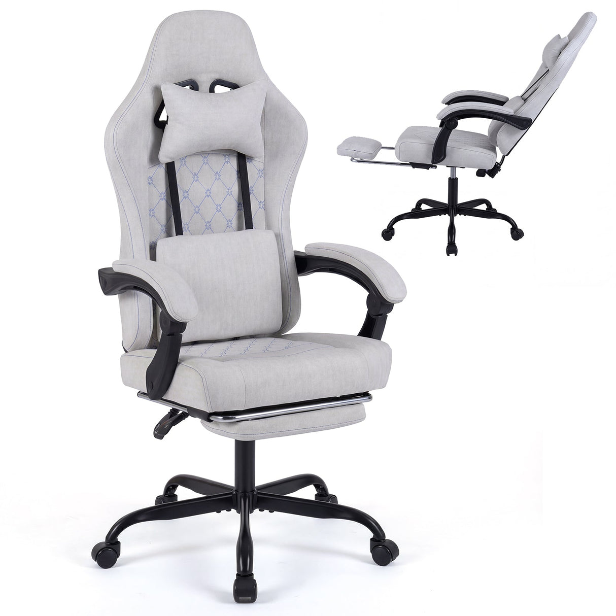 Gaming Chair Height Adjustable Computer Chair with Headrest Video Game Chair