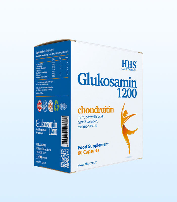HHS Glucosamine 1200 β Food Supplement | MSM + Collagen Type II + Hyaluronic Acid | Joint Support