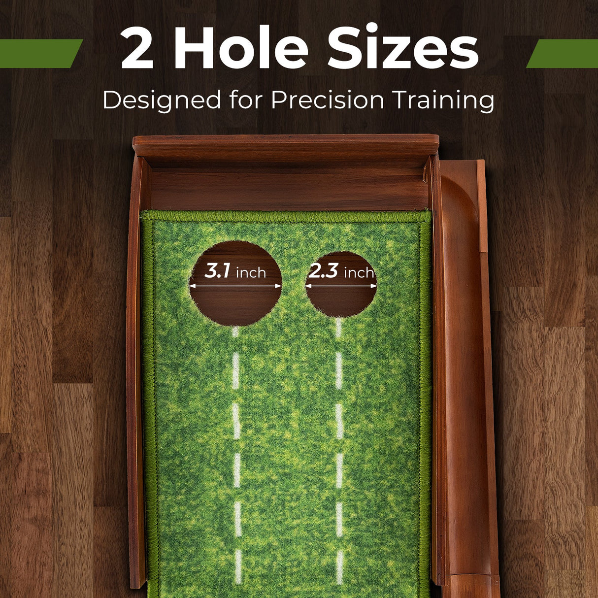 Ayuda de entrenamiento de práctica de putting de golf con devolución automática de la bola y