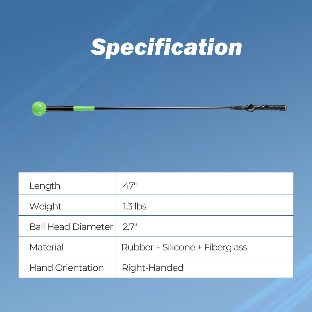 Golf Swing Trainer Aid 47inch/40inch/31.5inch Warm-up Practice Stick with Weighted Head for Grip