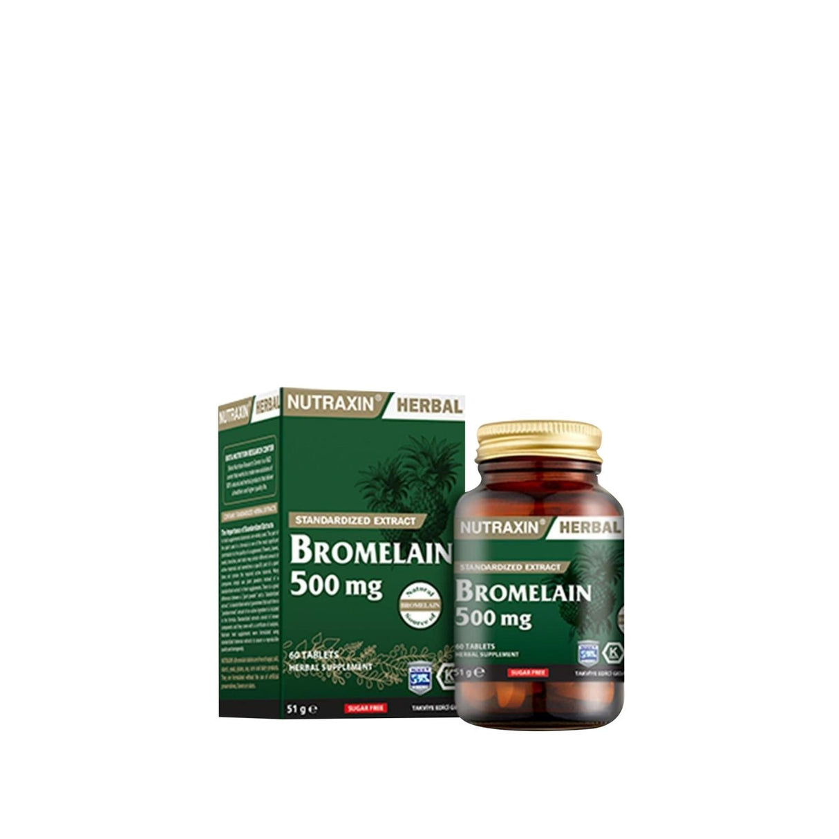 Nutraxin Bromelain 500mg - Anti-Inflammatory Dietary Supplement Capsules for Natural Relief
