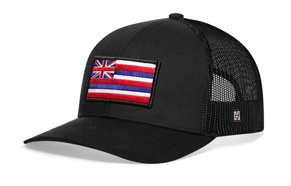 Hawaii Flag Trucker Hat | Black HI Snapback