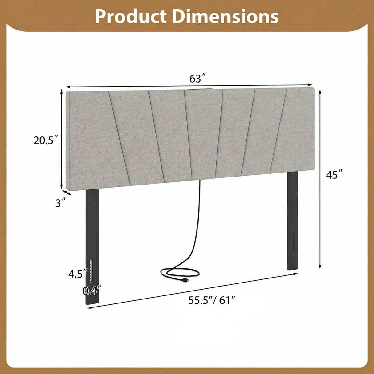 Headboard for Queen and Full Size Bed Geometric Upholstered Head Board