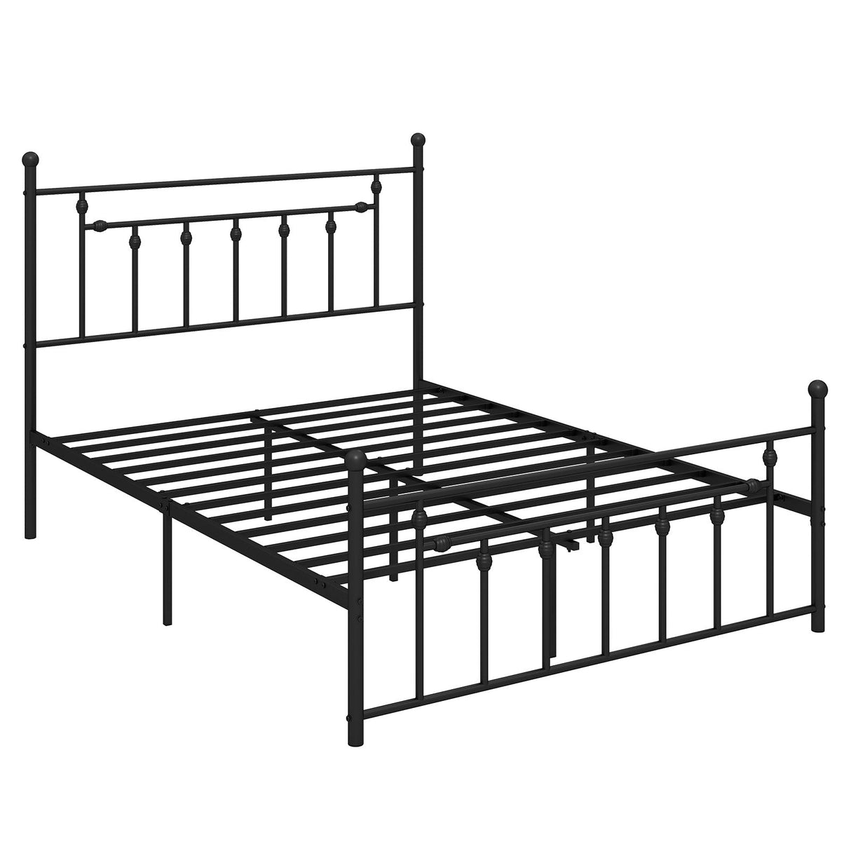 Base de cama de metal de alta resistencia con cabecero, tamaño matrimonial/queen/individual