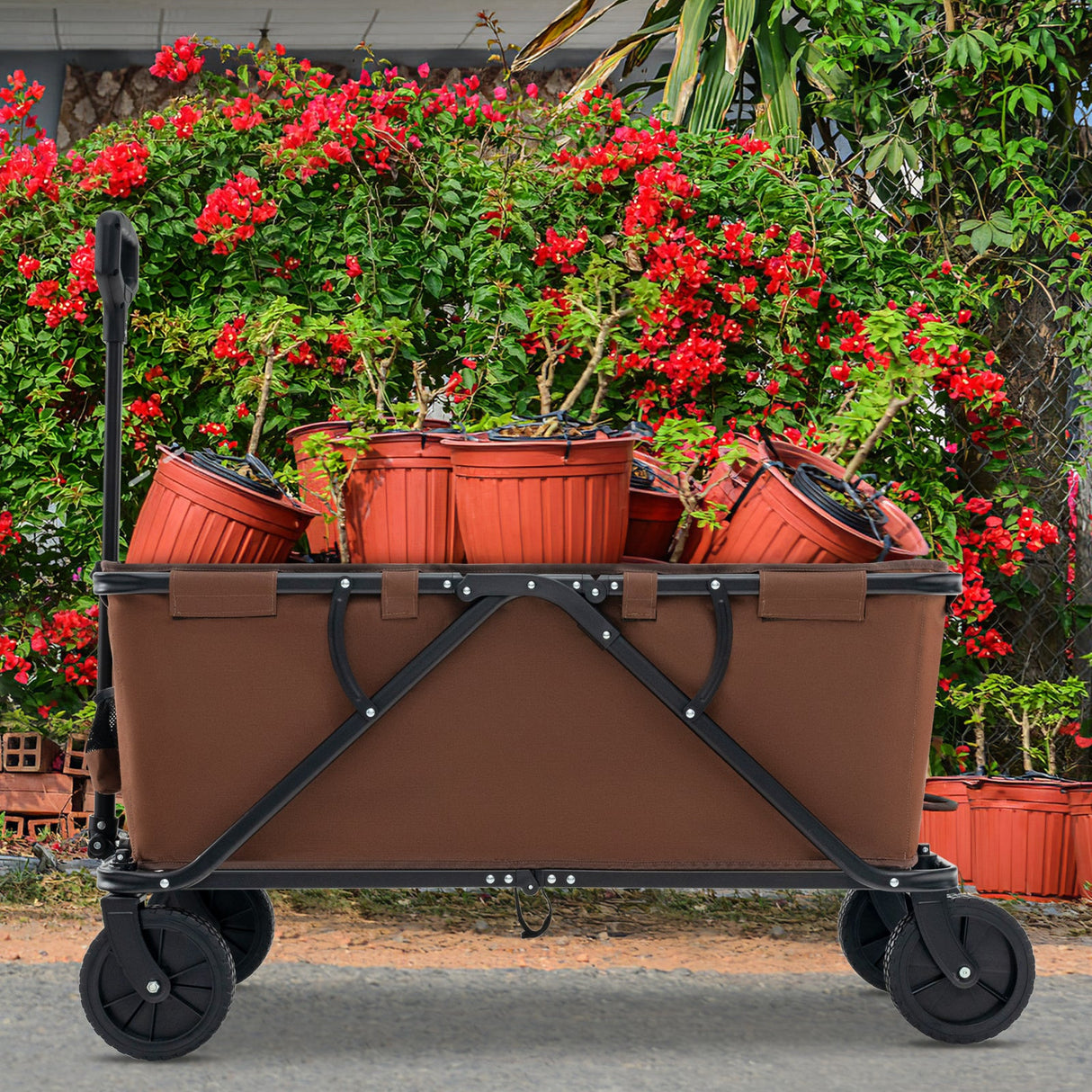 Carro plegable con mango ajustable