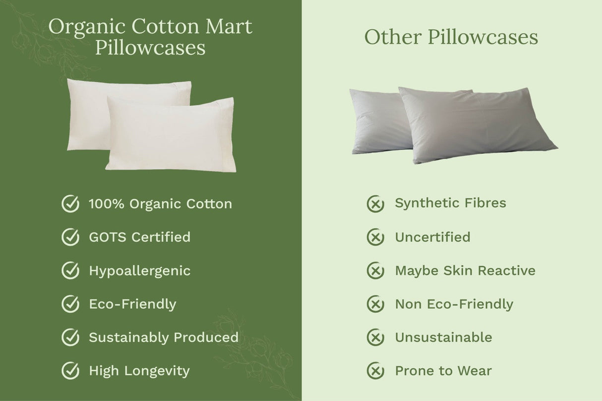 Fundas de almohada de satén orgánico