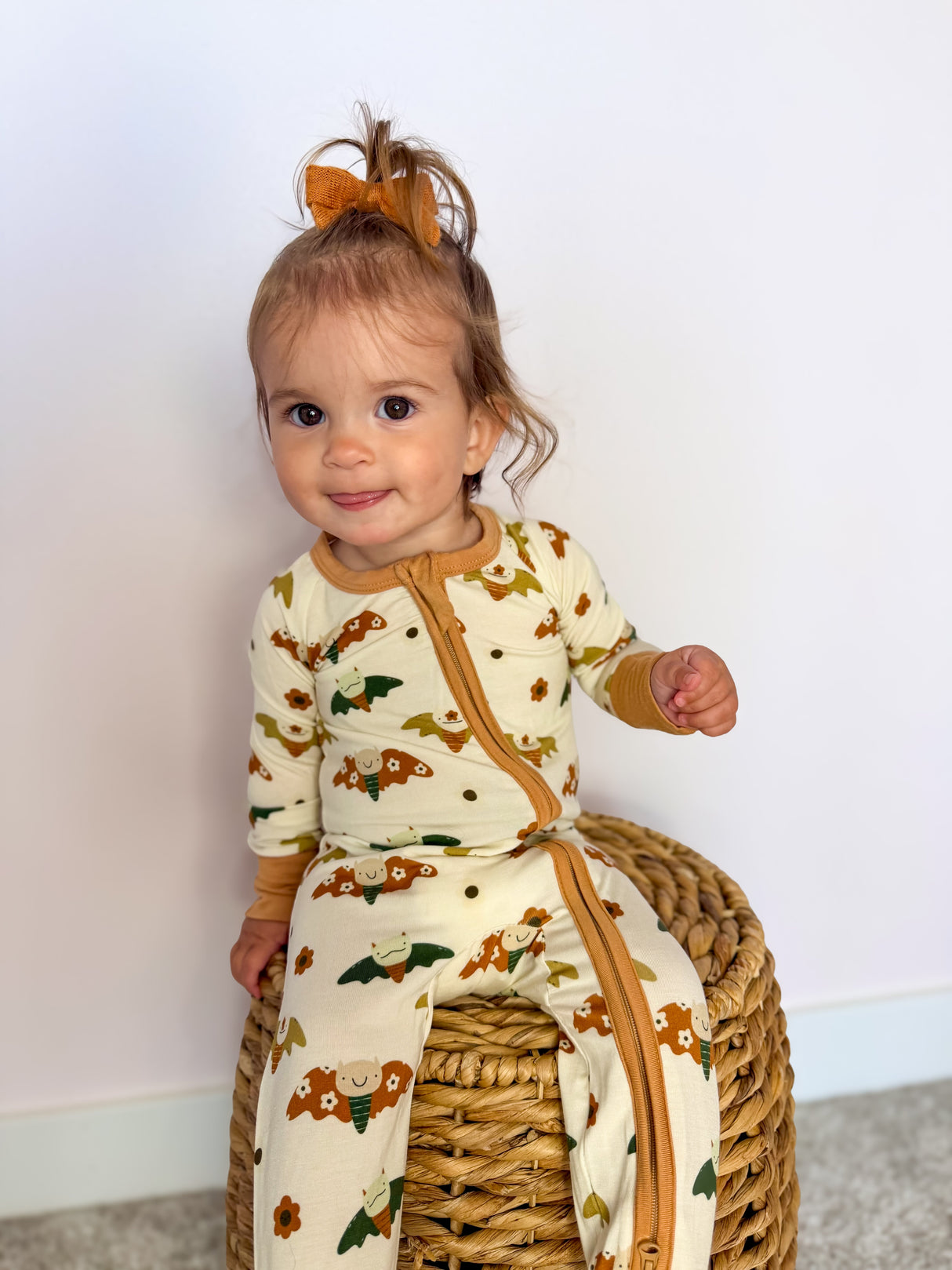 Mameluco con cremallera de bambú Boho Murciélagos