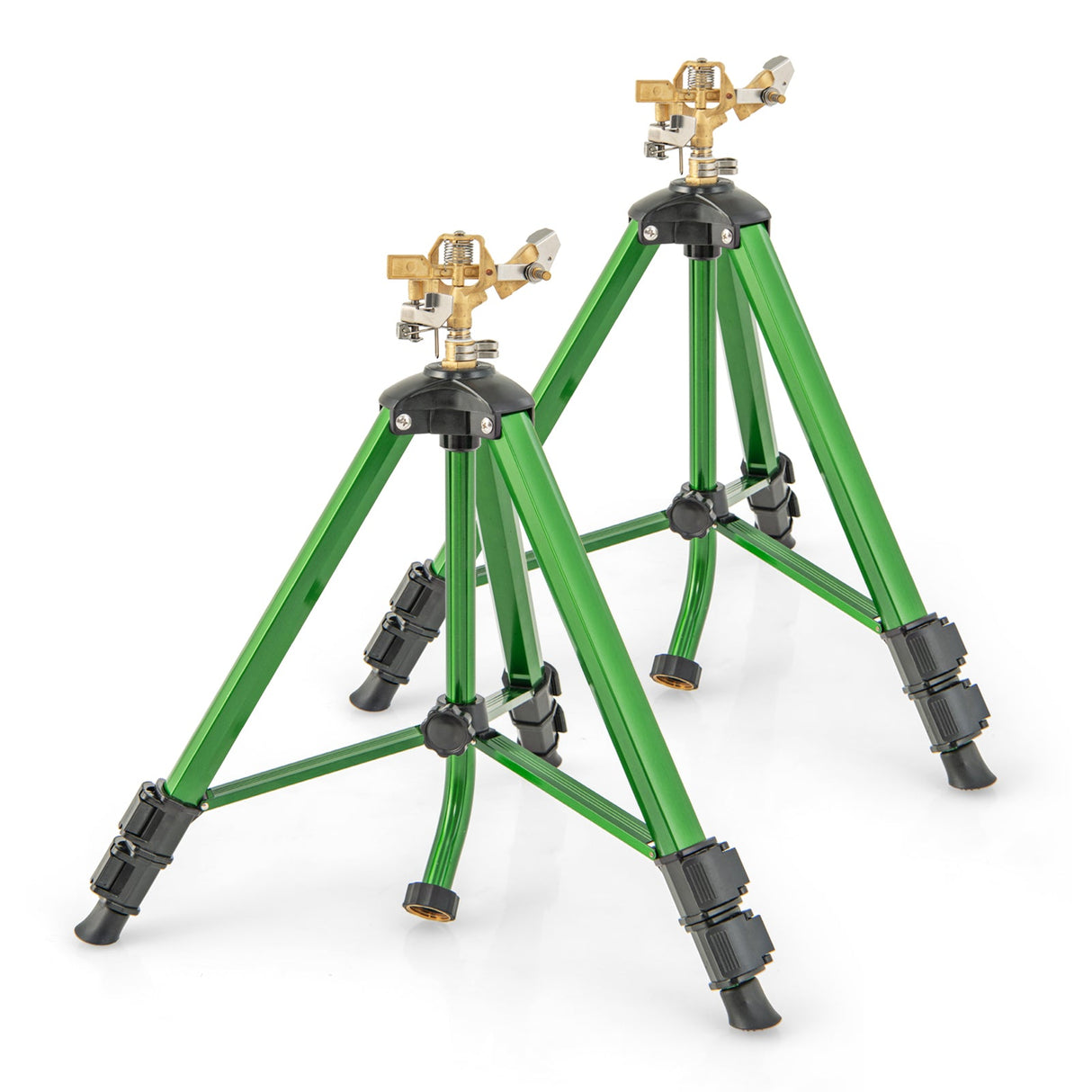Aspersor de impacto sobre base de trípode, juego de 2 con rotación de 360 grados