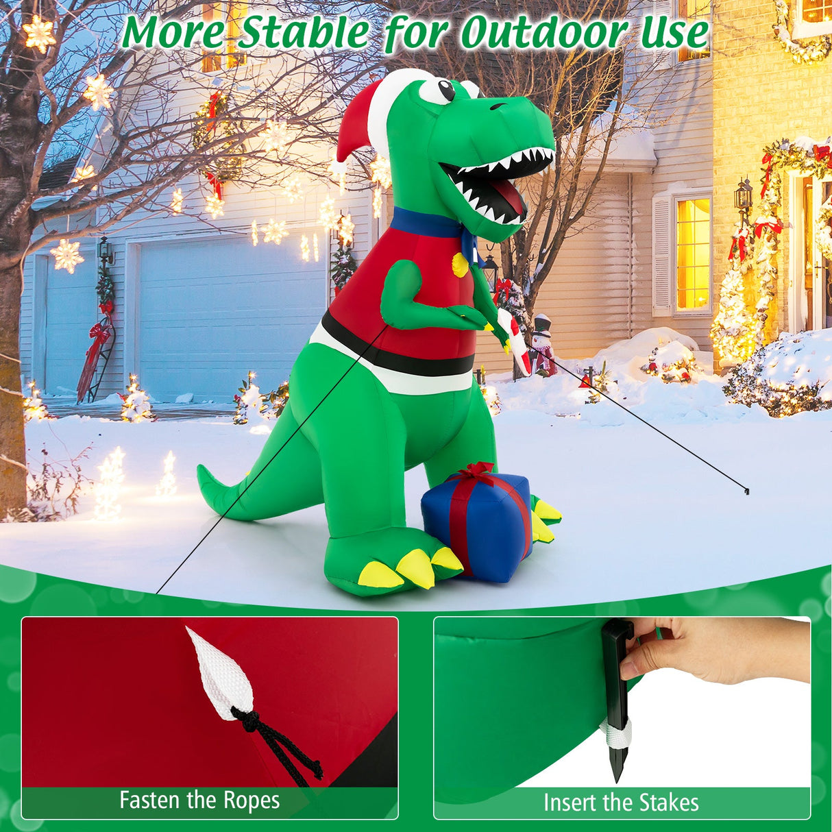 Decoración de Navidad inflable con luces LED y soplador a prueba de agua