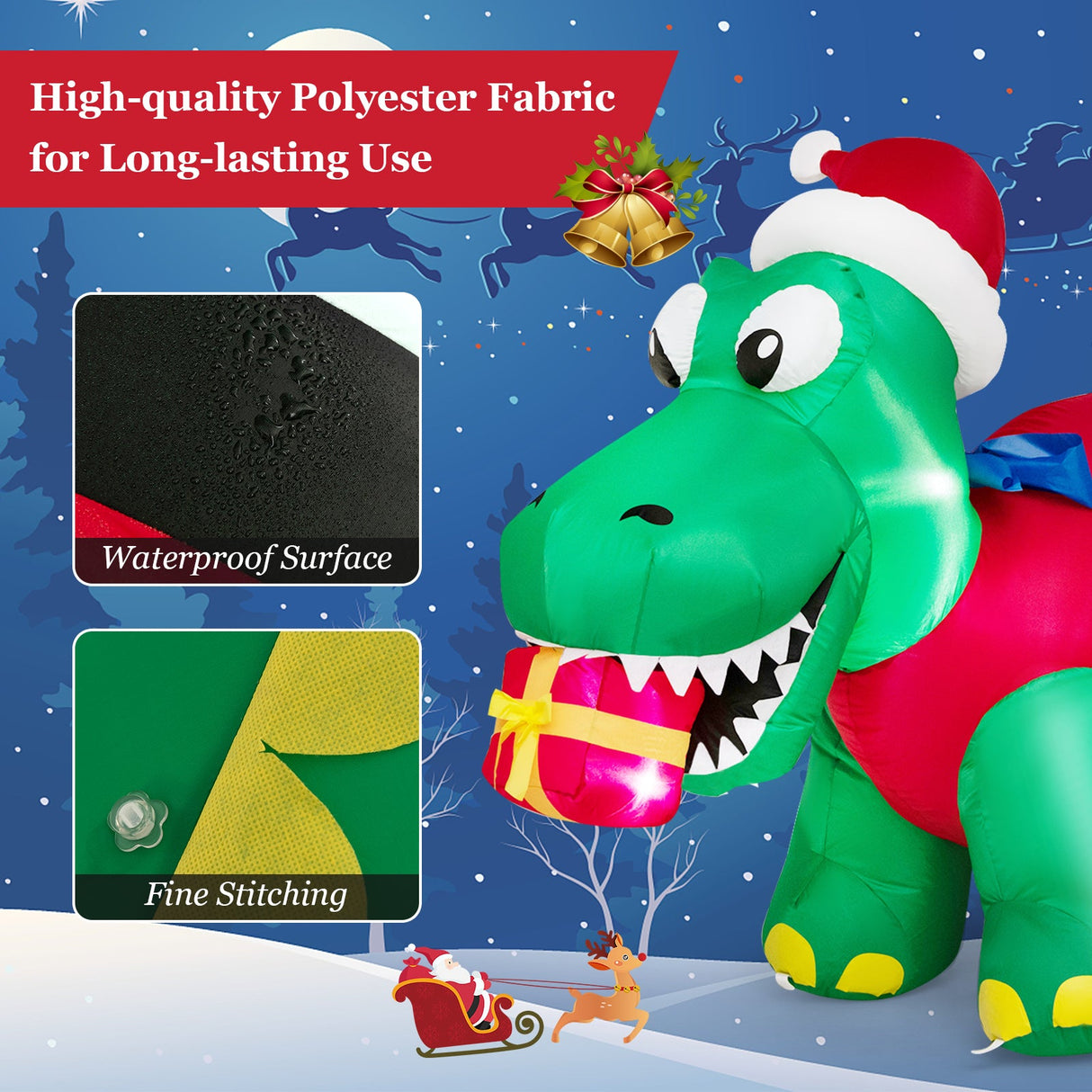 Inflatable Christmas Decoration with LED Lights for Yard