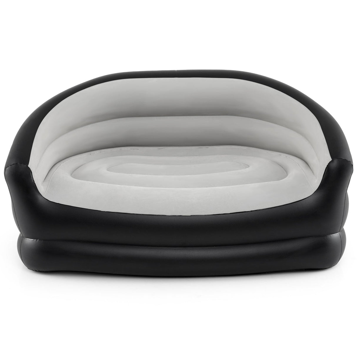 Sofá inflable de dos plazas, portátil y plegable, para adultos, con superficie flocada - Gris