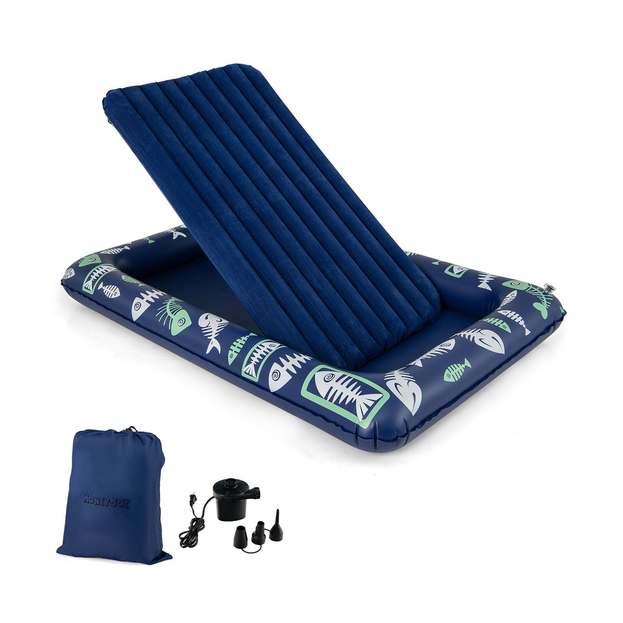 Cama de viaje inflable para niños pequeños con bomba eléctrica y barandillas elevadas