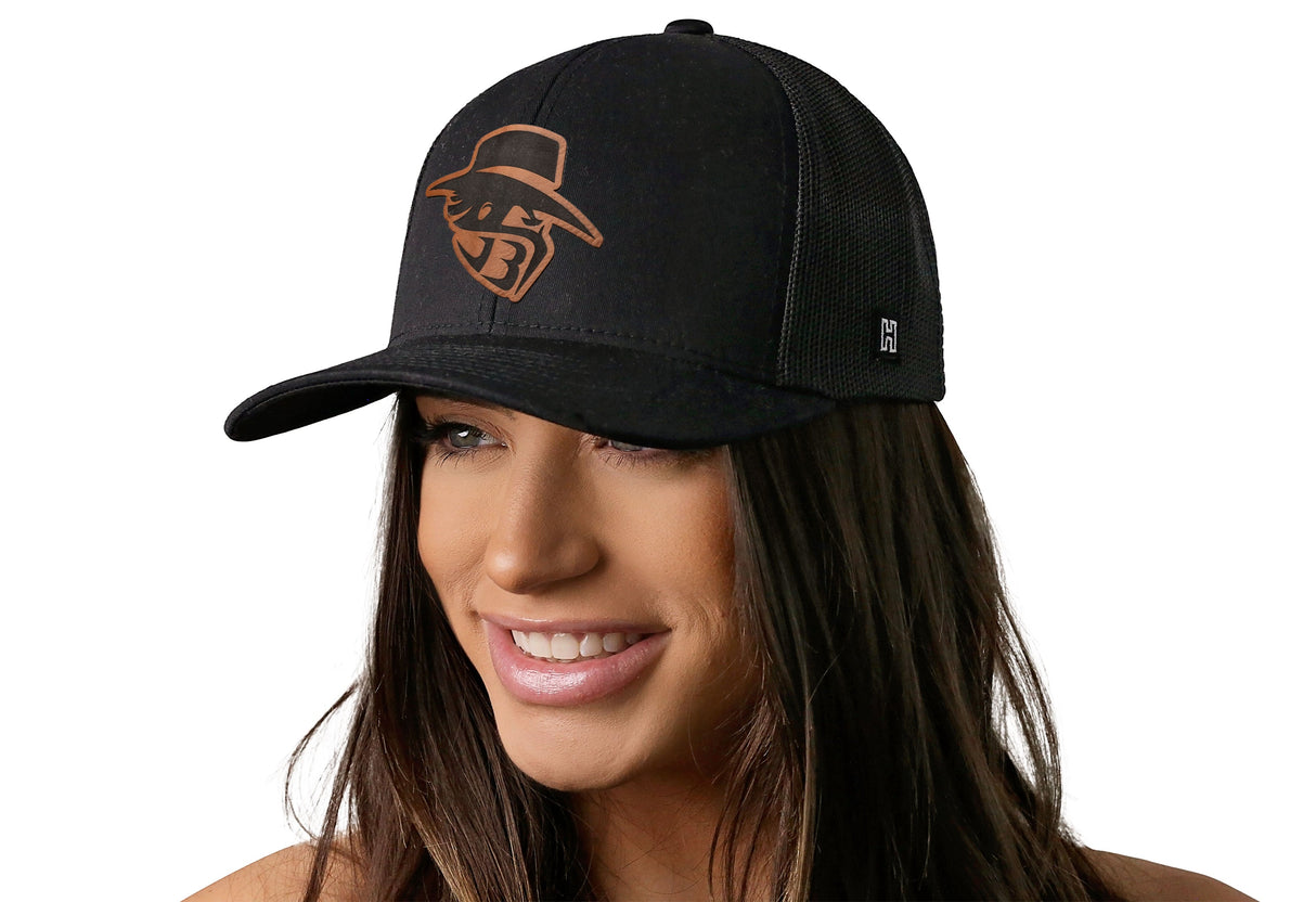JBR Logo | Black Poly Leather Snapback