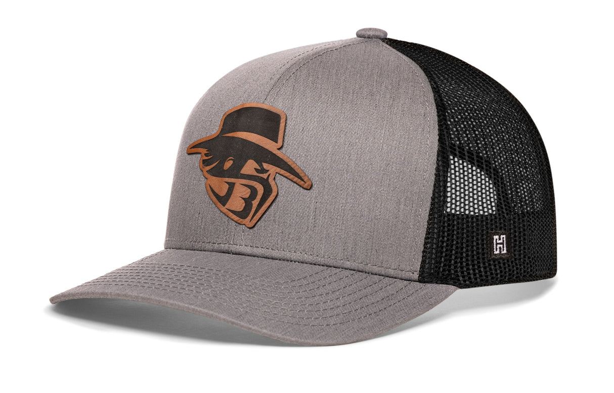 JBR Logo | Gray Black Poly Leather Snapback