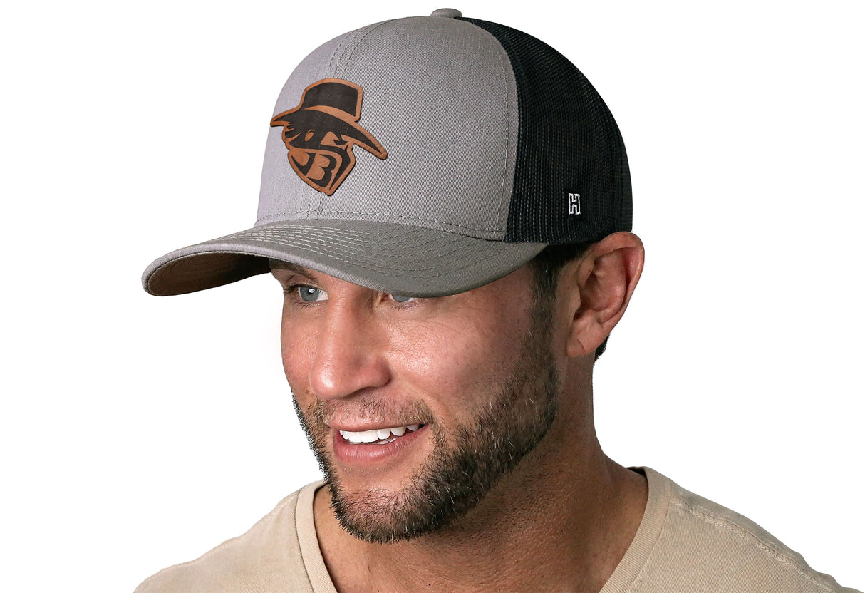 JBR Logo | Gray Black Poly Leather Snapback