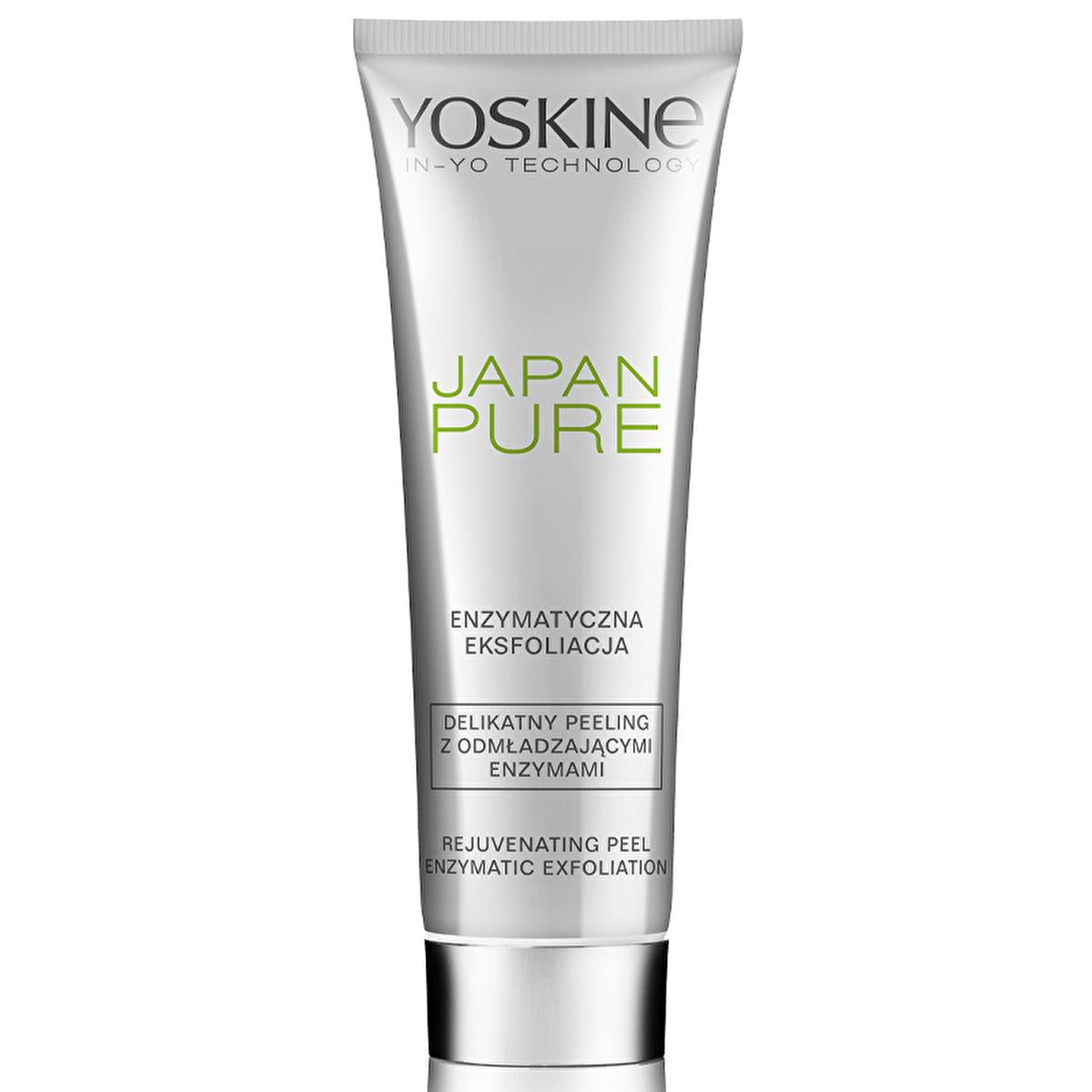 Yoskine Japan Pure Scrub: Duo-Enzyme Facial Exfoliating Peel for Wrinkle Reduction, Pore Minimizing & Skin Tone Evening - Professional Smoothing Treatment