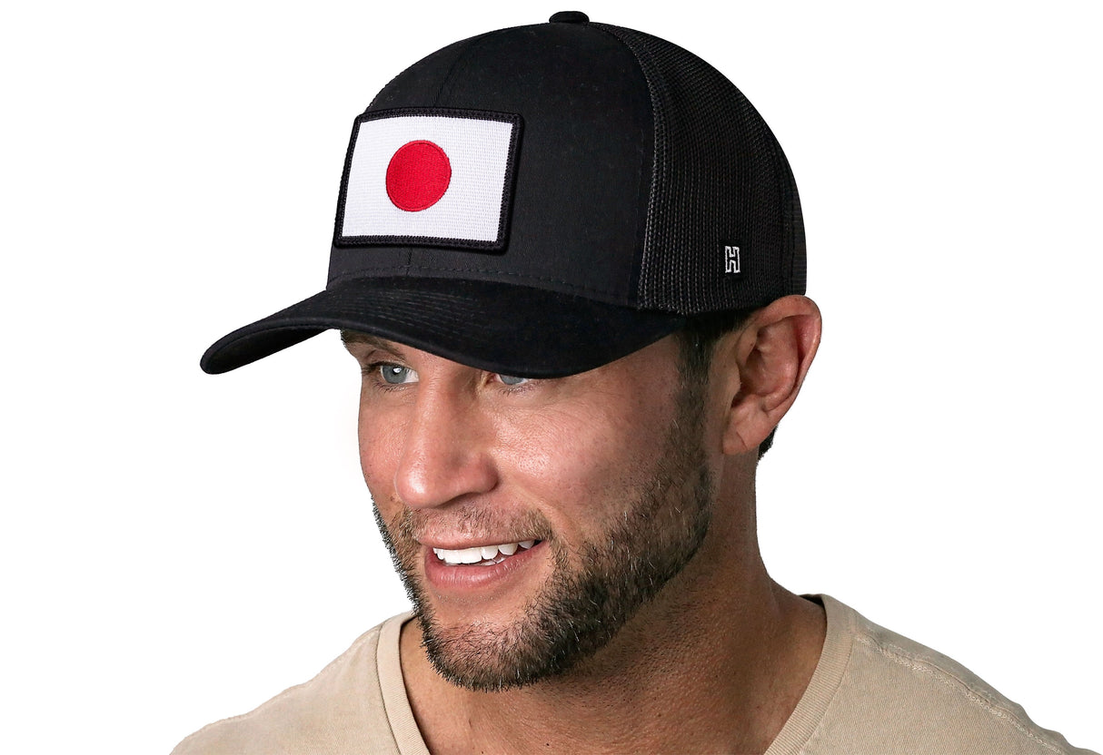 Japanese Flag Trucker Hat | Black Japan Snapback