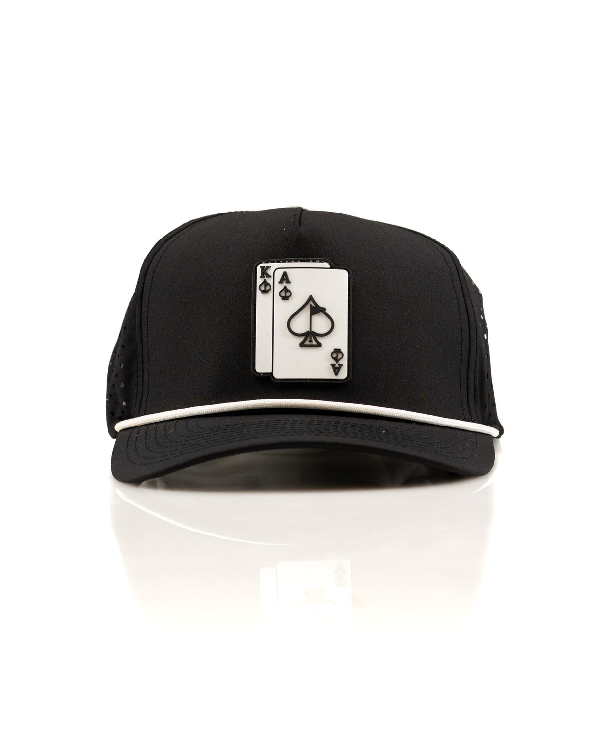 Ace/King Negro - Gorra perforada con cuerda