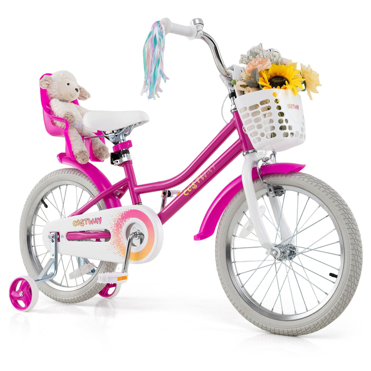 Bicicleta para niños de 12 pulgadas con ruedas de entrenamiento y sistema de 2 frenos para 3
