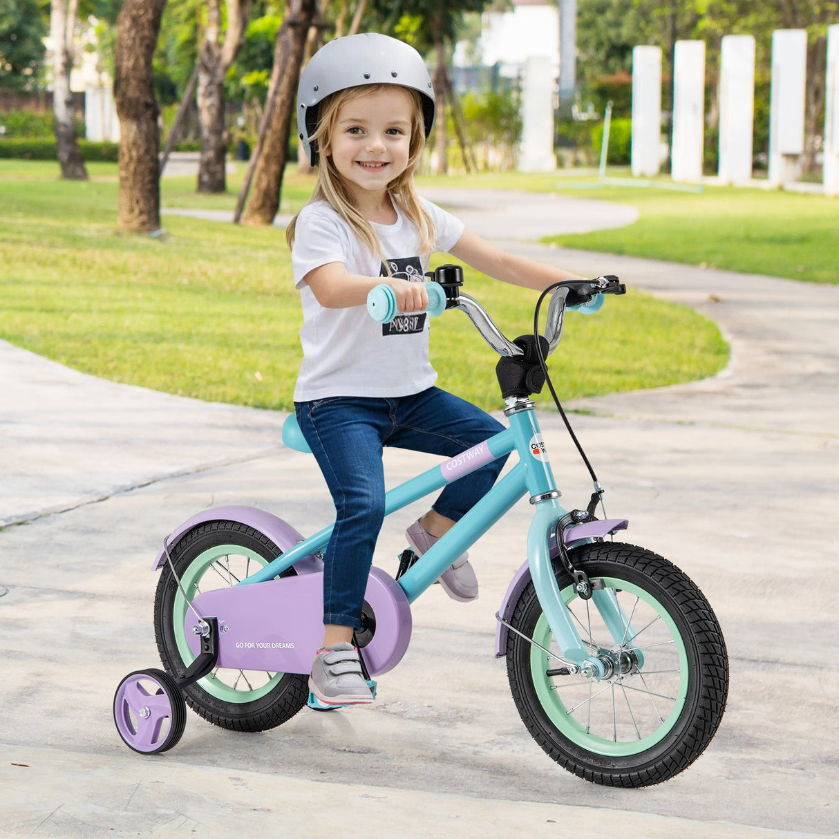 Bicicleta infantil con manillar y sillín ajustables Morado