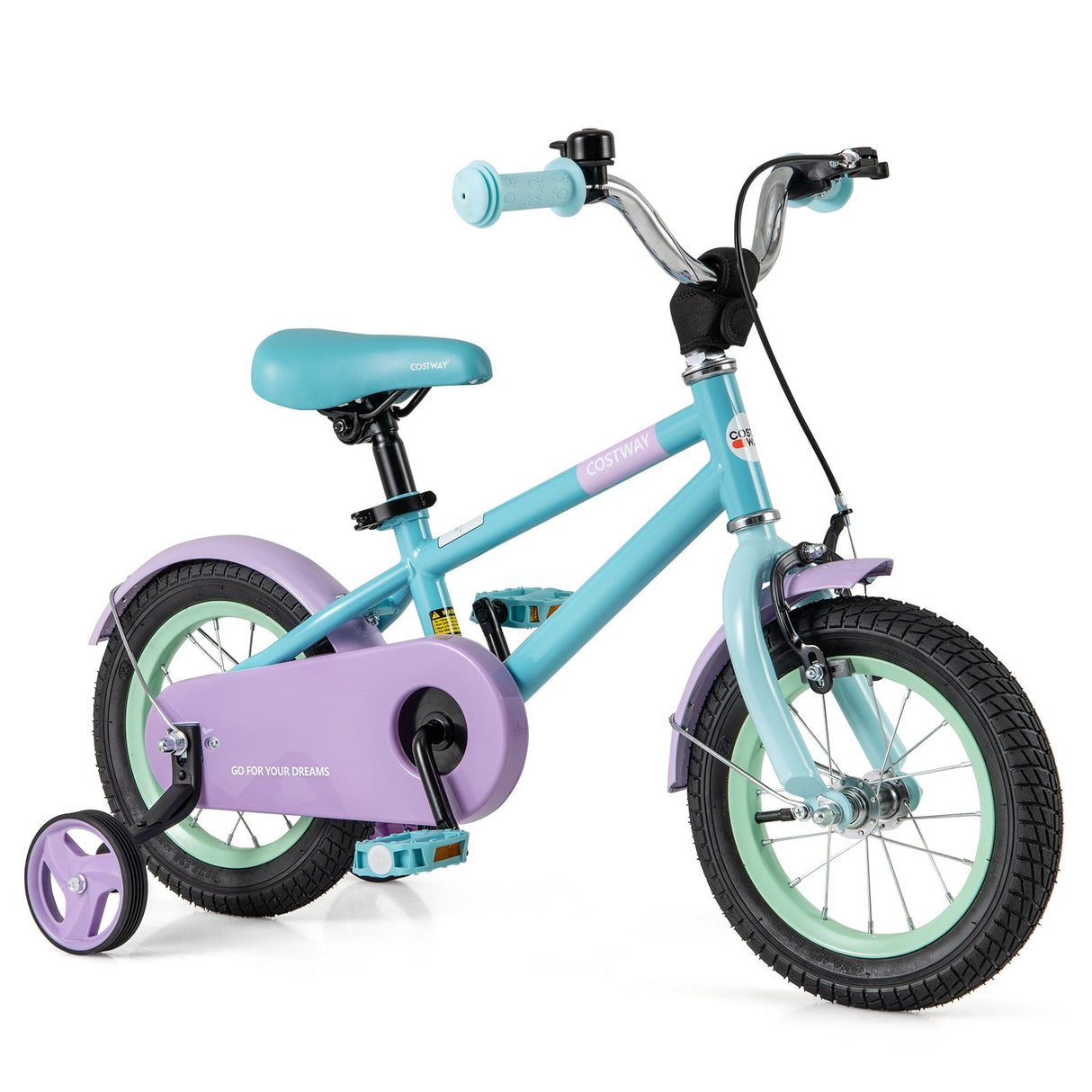 Bicicleta infantil con manillar y sillín ajustables Morado