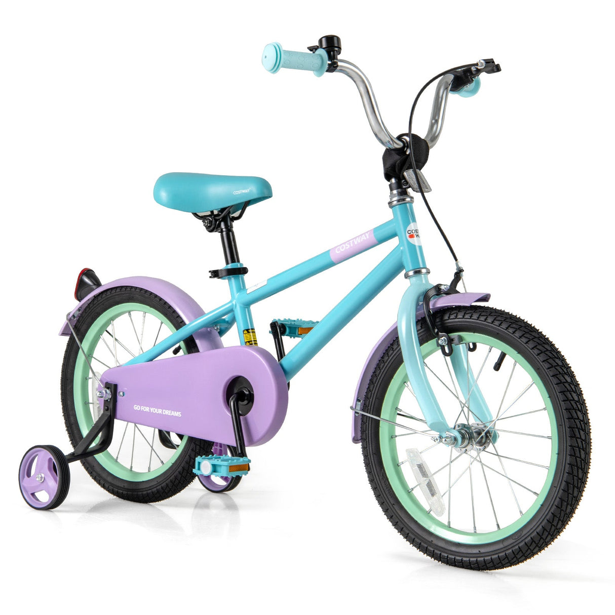 Bicicleta infantil con manillar y sillín ajustables Morado