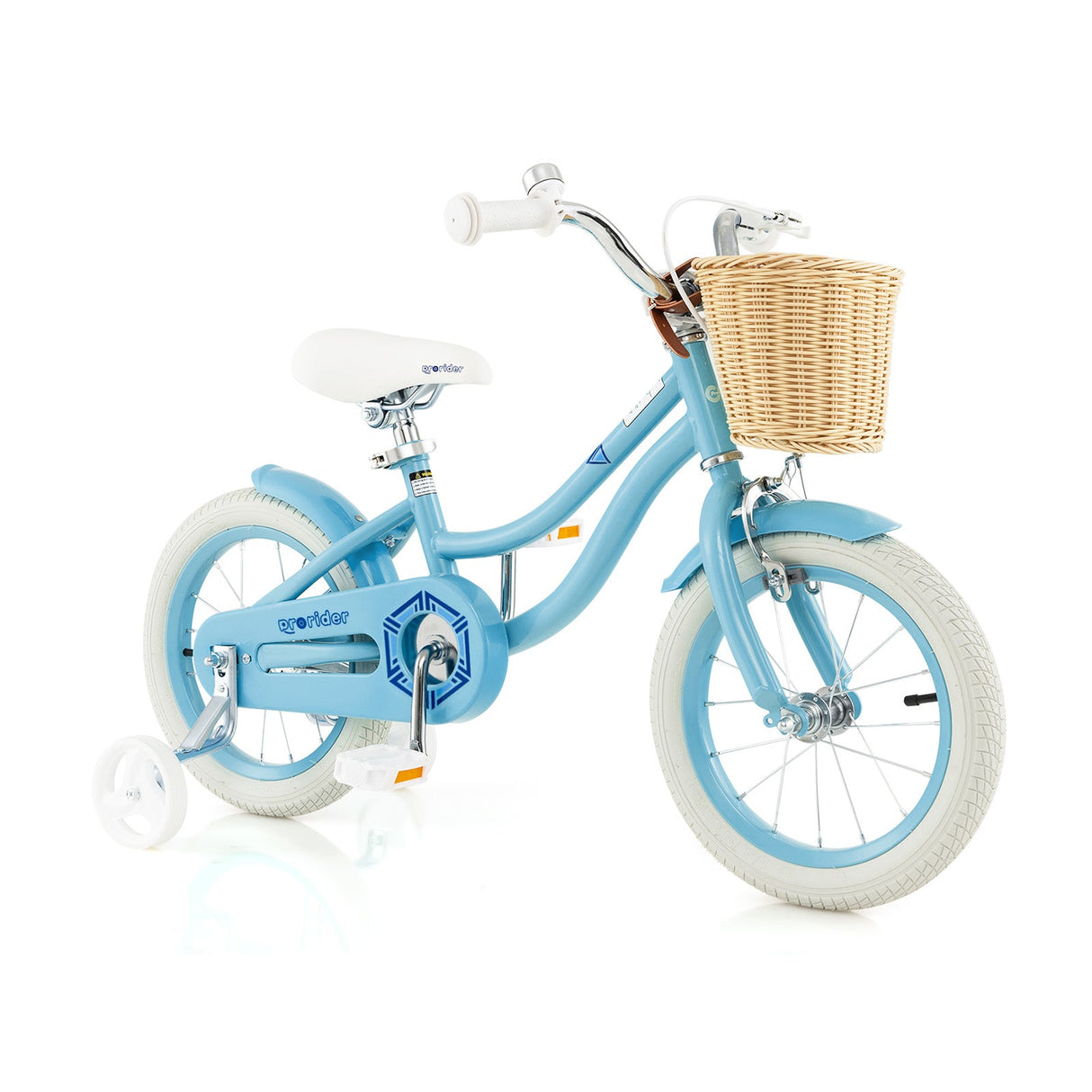 Bicicleta de 14 pulgadas para niños con ruedines y sillín y manillar ajustables