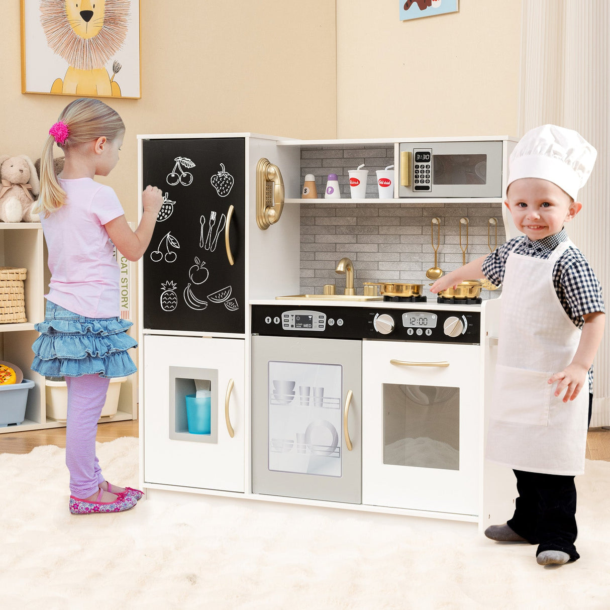 Cocina de juguete para niños y niñas de 3 a 6 años