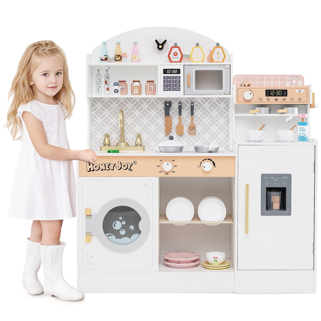 Juego de Cocina de Madera para Niños con Cafetera y Accesorios