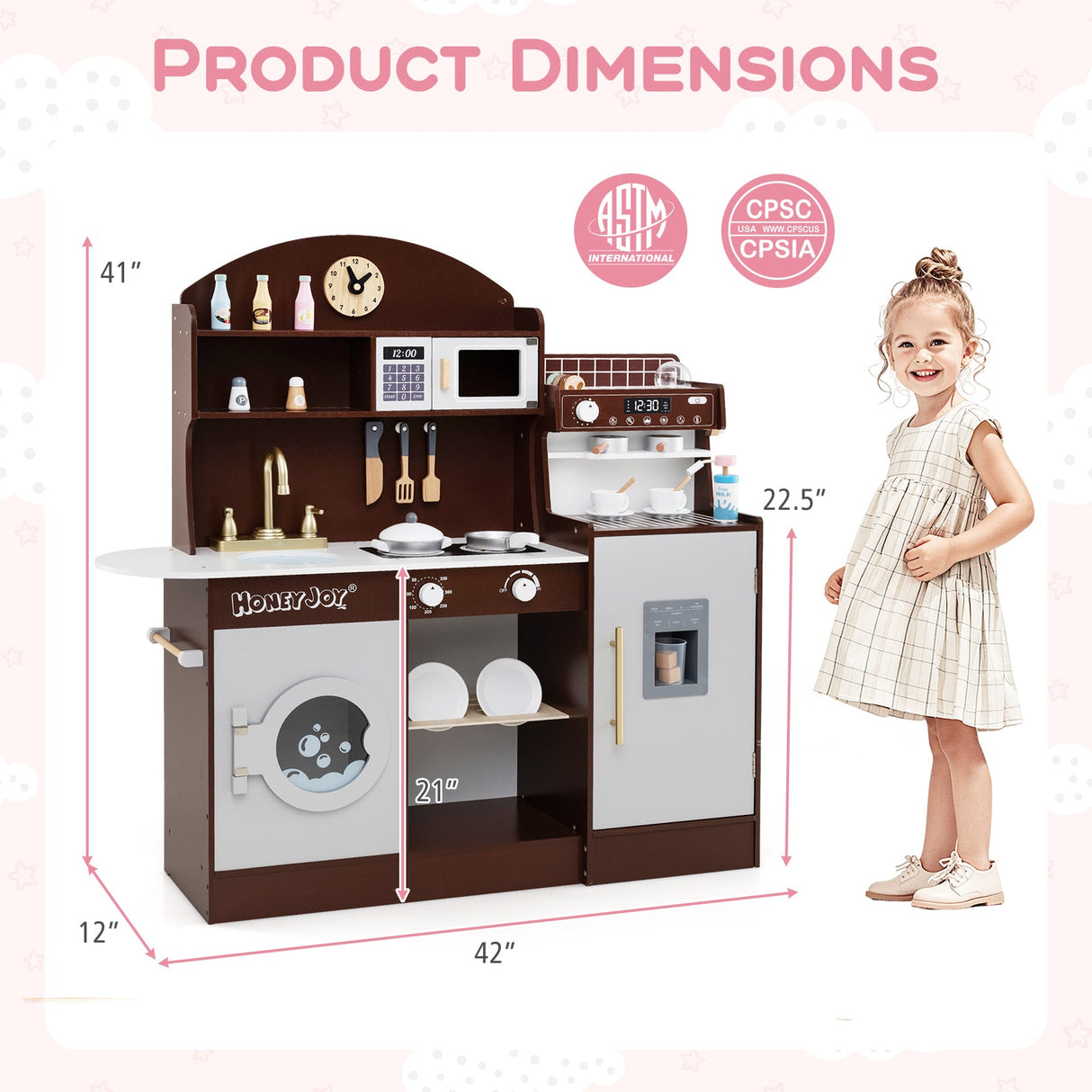 Juego de Cocina de Madera para Niños con Cafetera y Accesorios