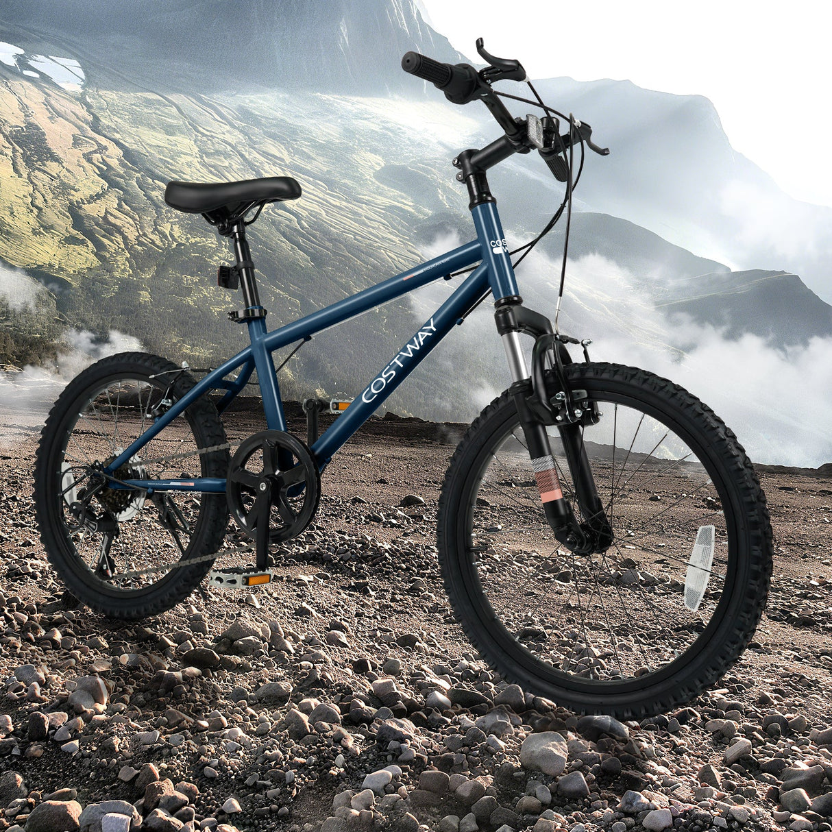 Bicicleta de montaña para niños de 20 y 24 pulgadas, para niños y niñas de 8 años o más, color azul marino
