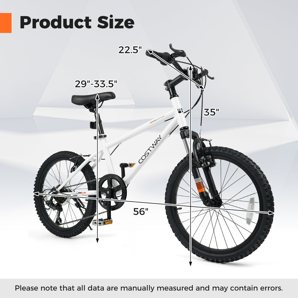 Bicicleta de montaña para niños de 20 y 24 pulgadas, para niños y niñas de 8 años o más, color blanco