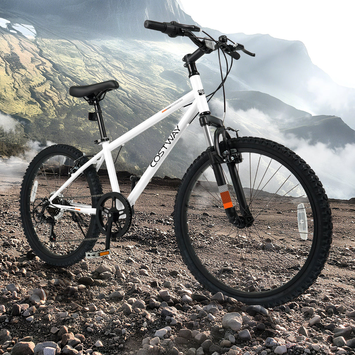 Bicicleta de montaña para niños de 20 y 24 pulgadas, para niños y niñas de 8 años o más, color blanco