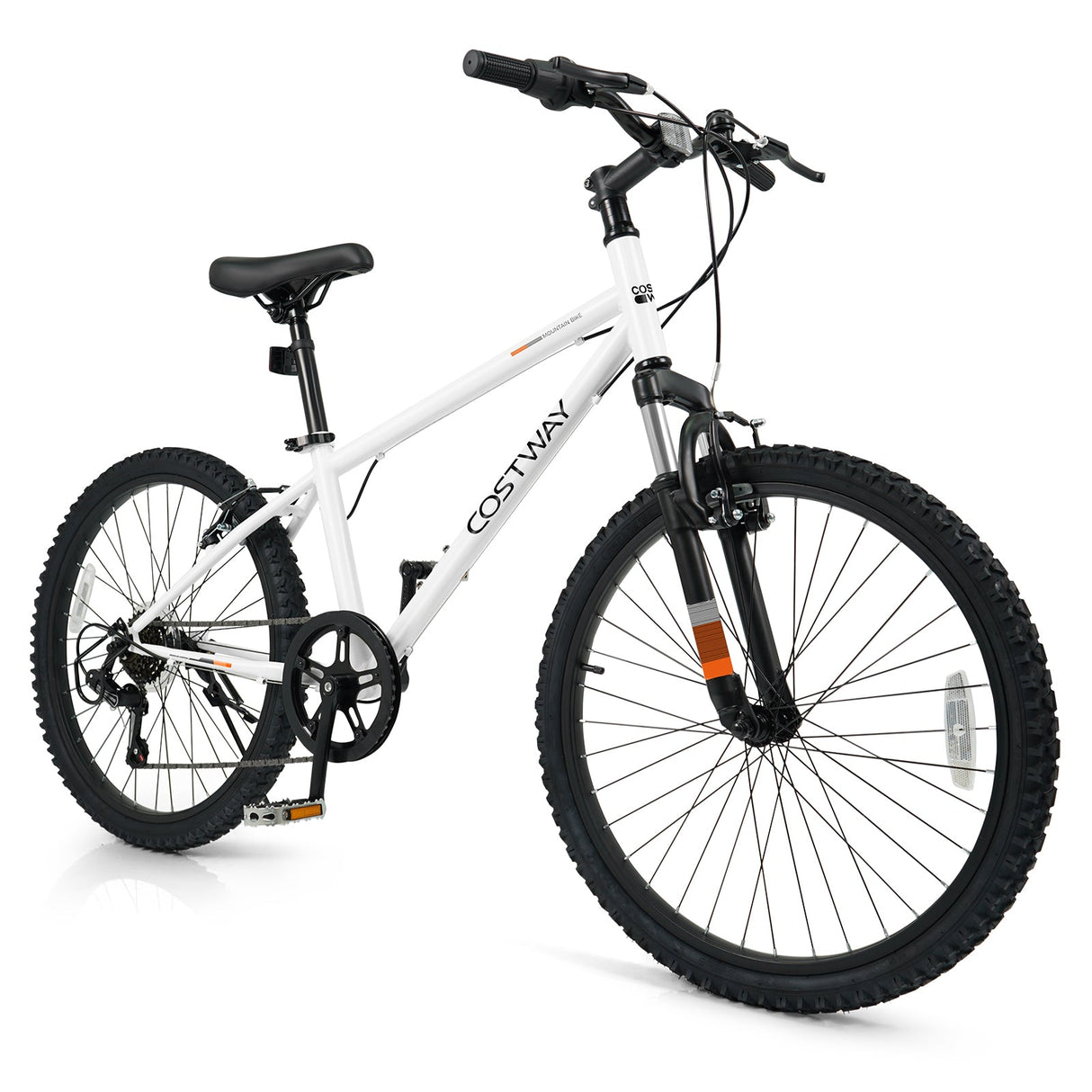 Bicicleta de montaña para niños de 20 y 24 pulgadas, para niños y niñas de 8 años o más, color blanco