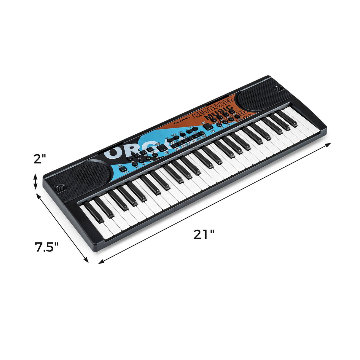 Teclado de piano para niños de 49 teclas, piano de teclado eléctrico portátil con 8 ritmos y 8 tonos