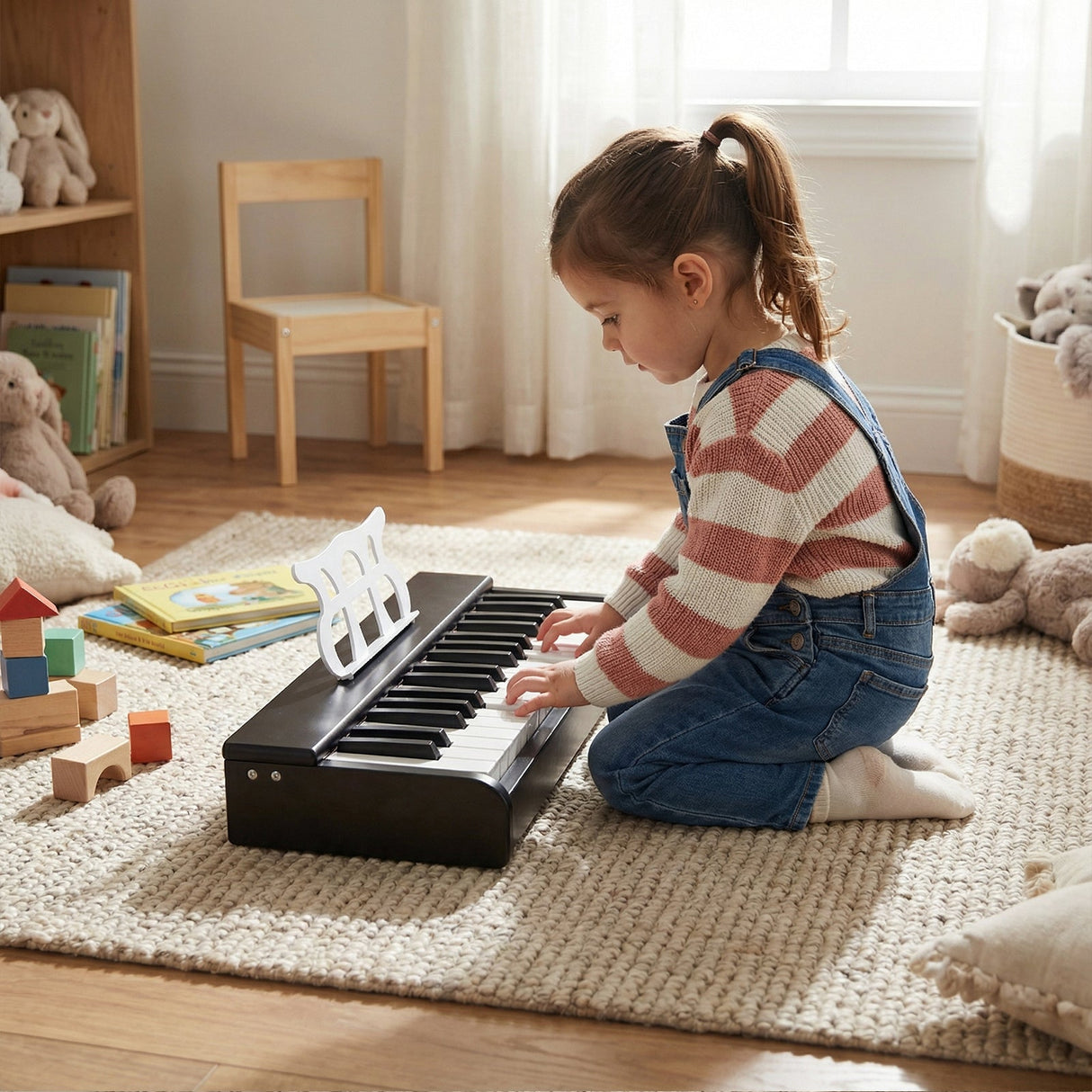 Teclado de piano para niños de 30 teclas, piano digital con atril para principiantes de 3+ años