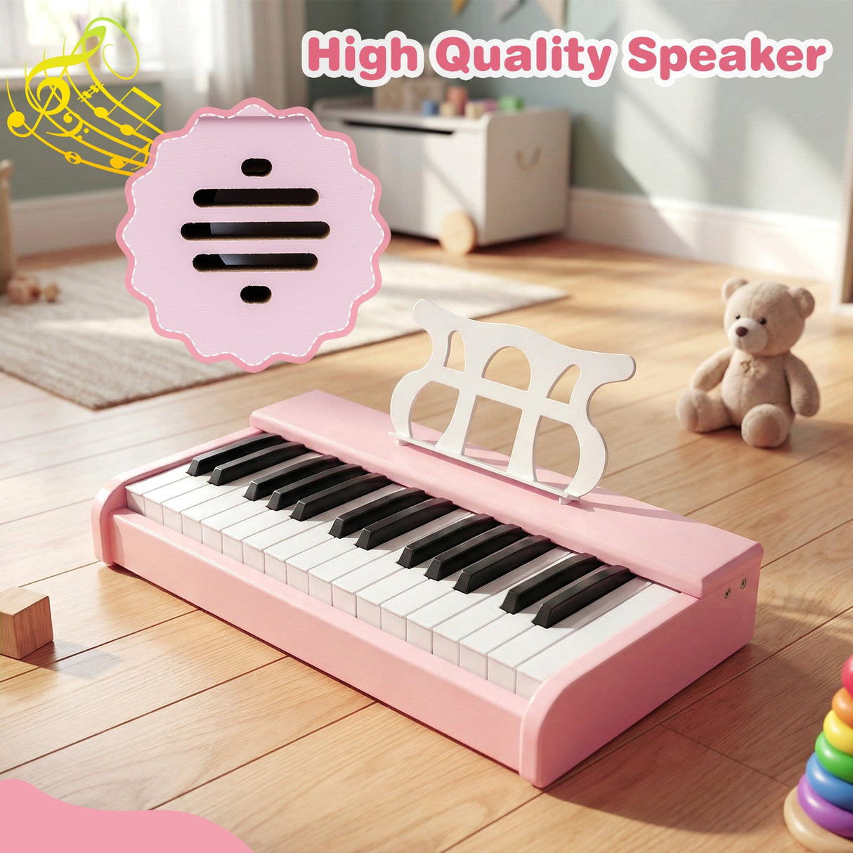 Teclado de piano para niños de 30 teclas, piano digital con atril para principiantes de 3+ años