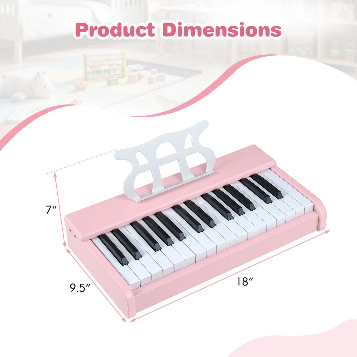 Teclado de piano para niños de 30 teclas, piano digital con atril para principiantes de 3+ años
