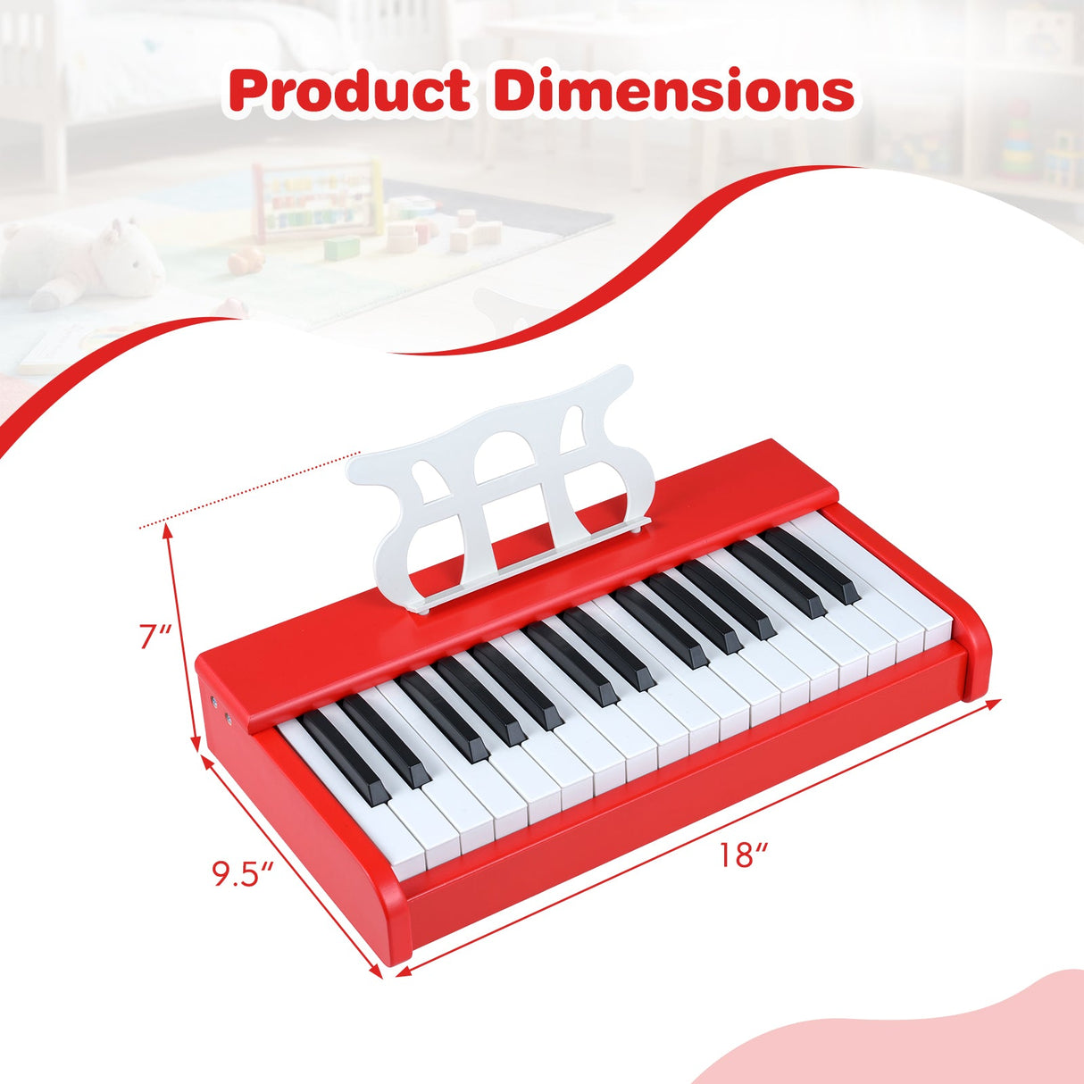 Teclado de piano para niños de 30 teclas, piano digital con atril para principiantes de 3+ años