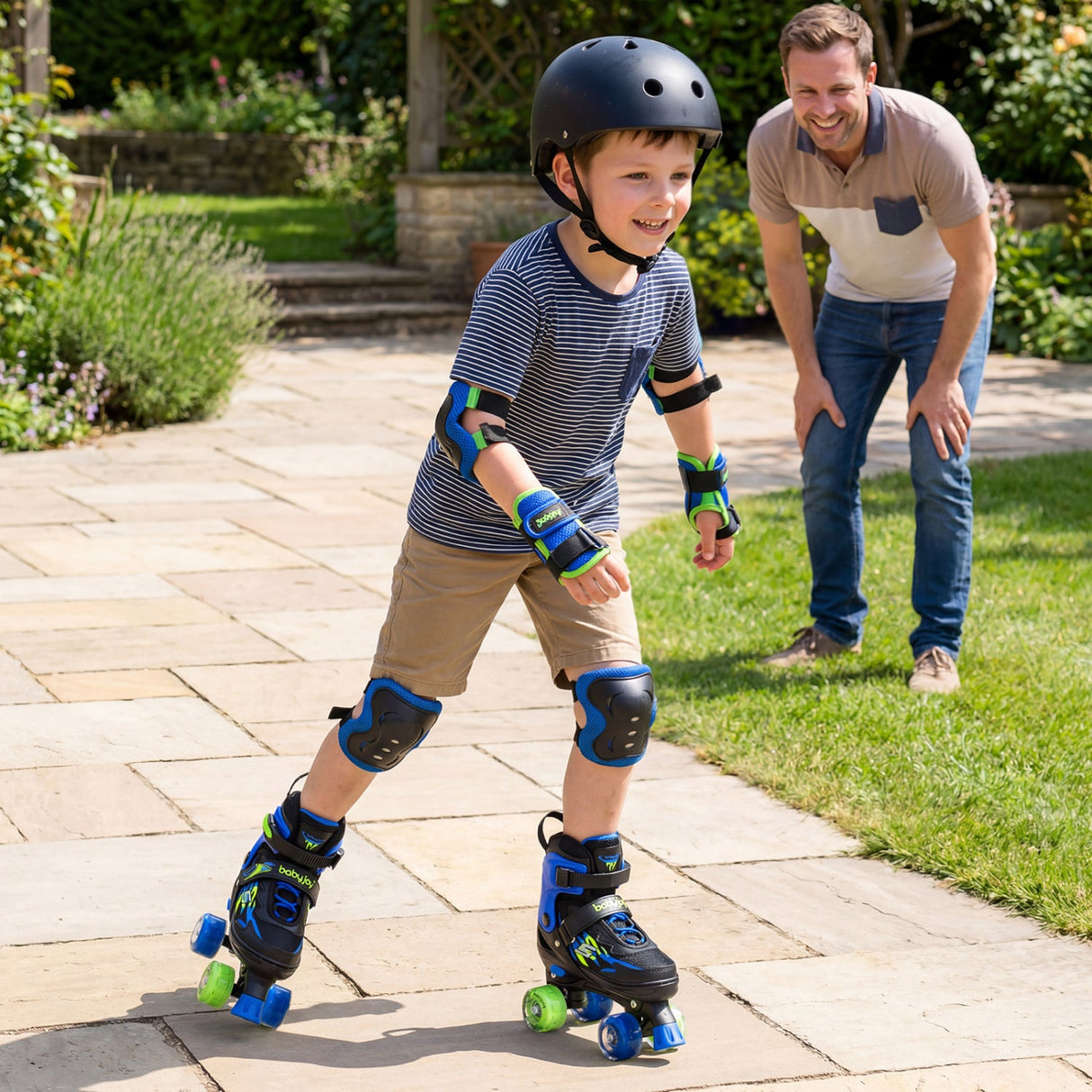 Patines de ruedas para niños y niñas, 4 tamaños ajustables, patines con ruedas iluminadas para exteriores