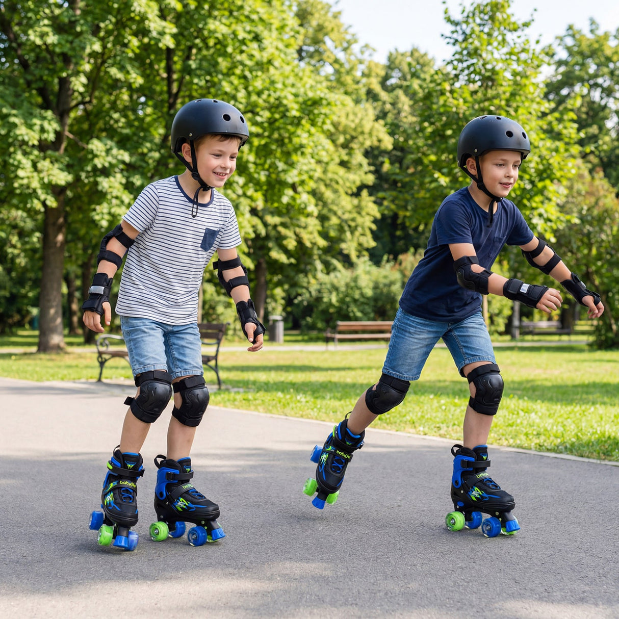 Patines de ruedas para niños y niñas, 4 tamaños ajustables, patines con ruedas iluminadas para exteriores