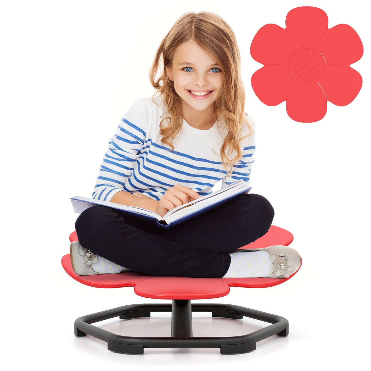 Sillón giratorio sensorial para niños, pétalo de elefante, giratorio 360°