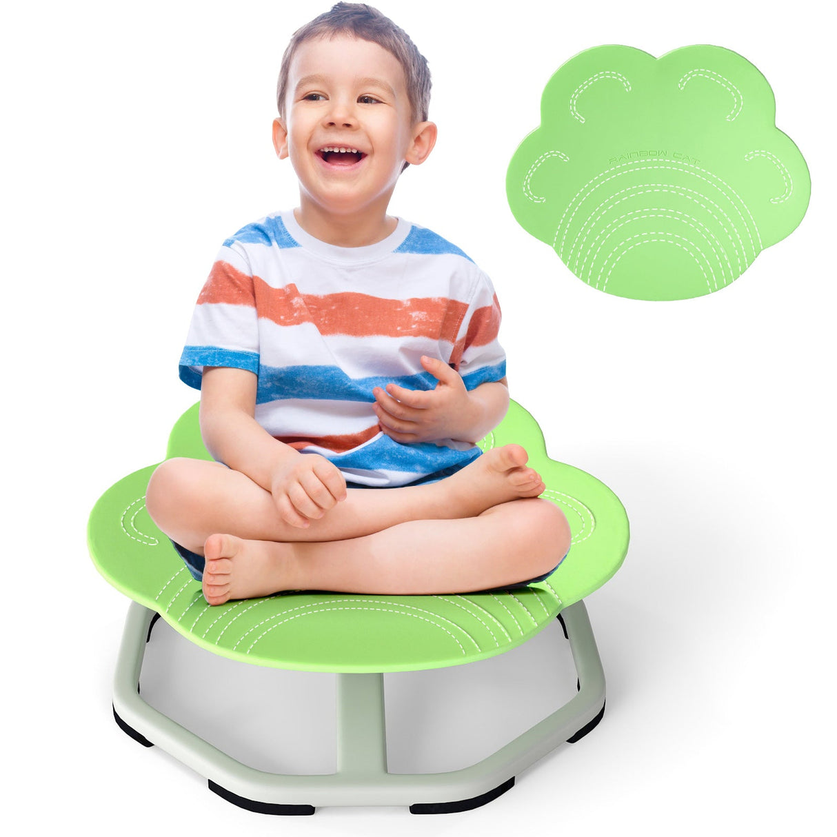 Kids Sensory Swivel Chair Cat Claw 360° Spinning Chair with Non-Slip Metal Base