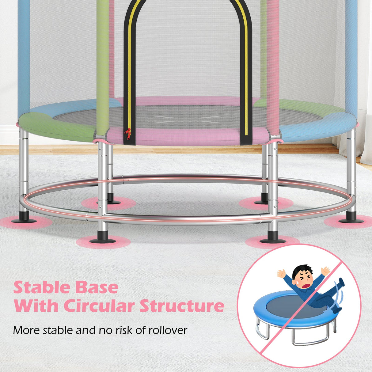 Trampolín infantil de 55" regalo para niños y niñas de 3 a 6 años