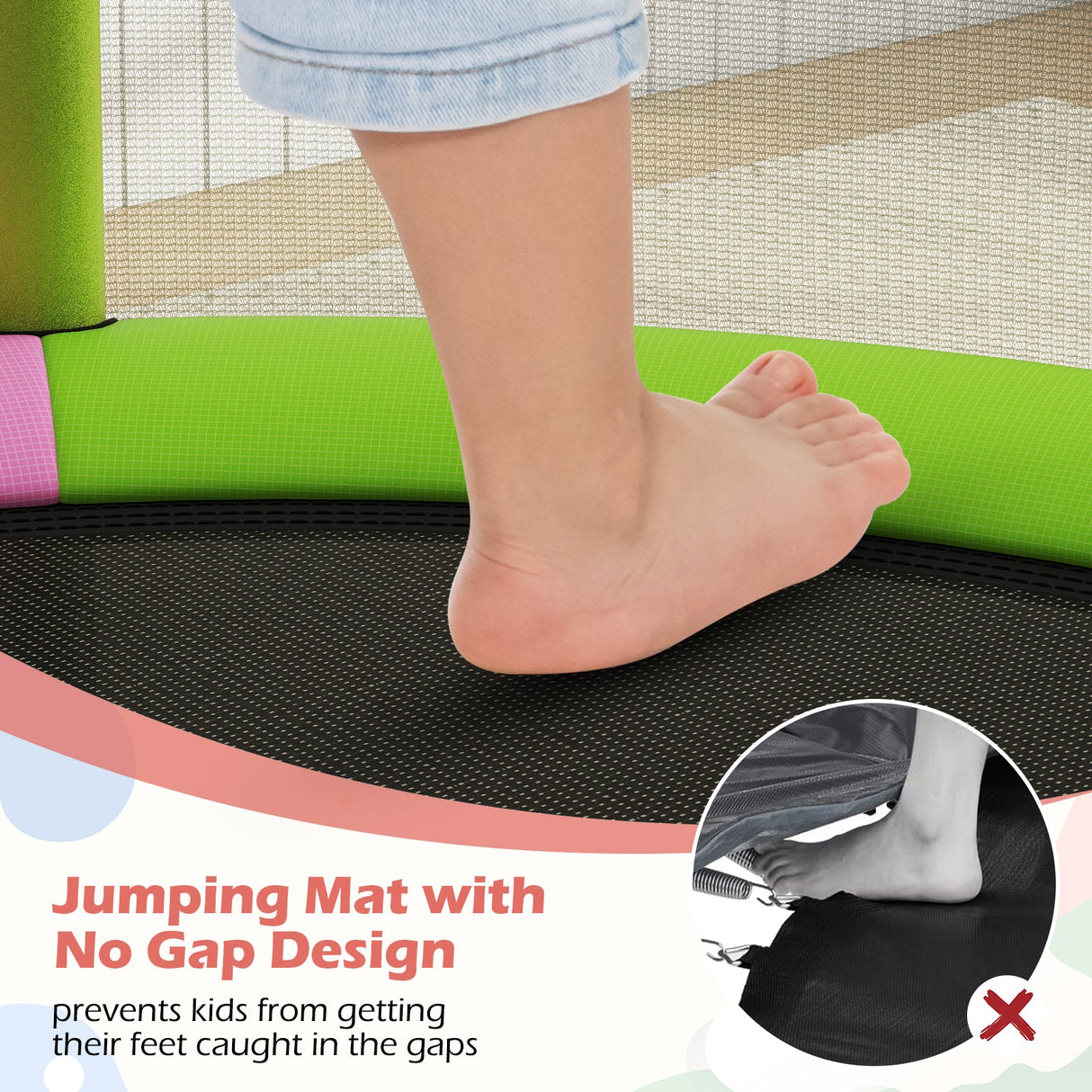 Trampolín infantil de 55" regalo para niños y niñas de 3 a 6 años